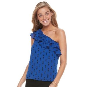 Apt. 9 women’s one shoulder ruffle top med